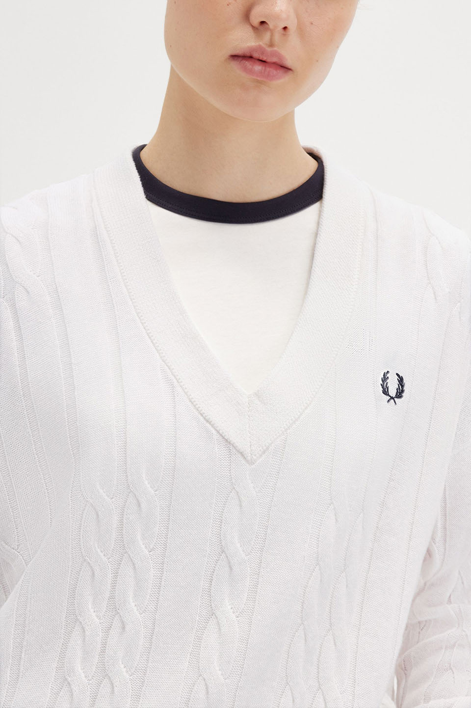 Cable Knit Jumper(10 129：SNOW WHITE): | FRED PERRY JAPAN