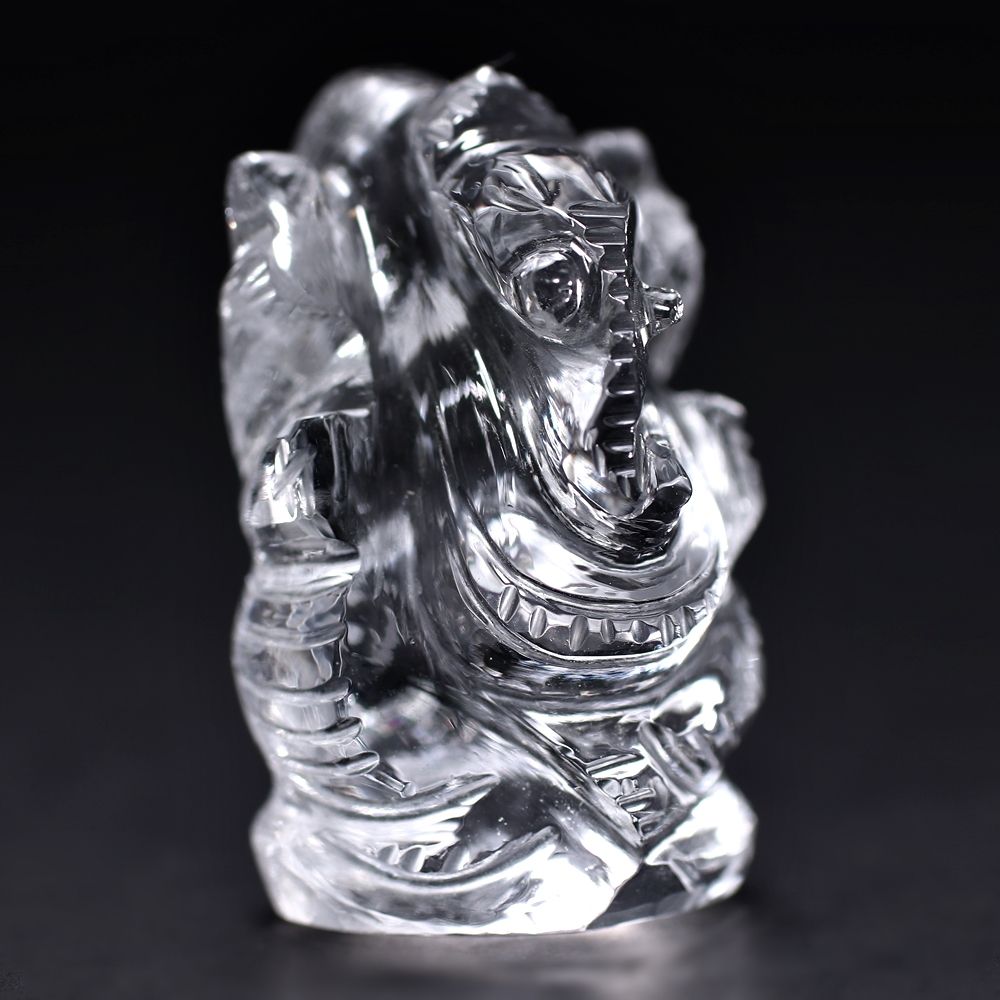 高品質++]インド/マニハール産ヒマラヤ水晶ガネーシャ像（高さ約2.9cm