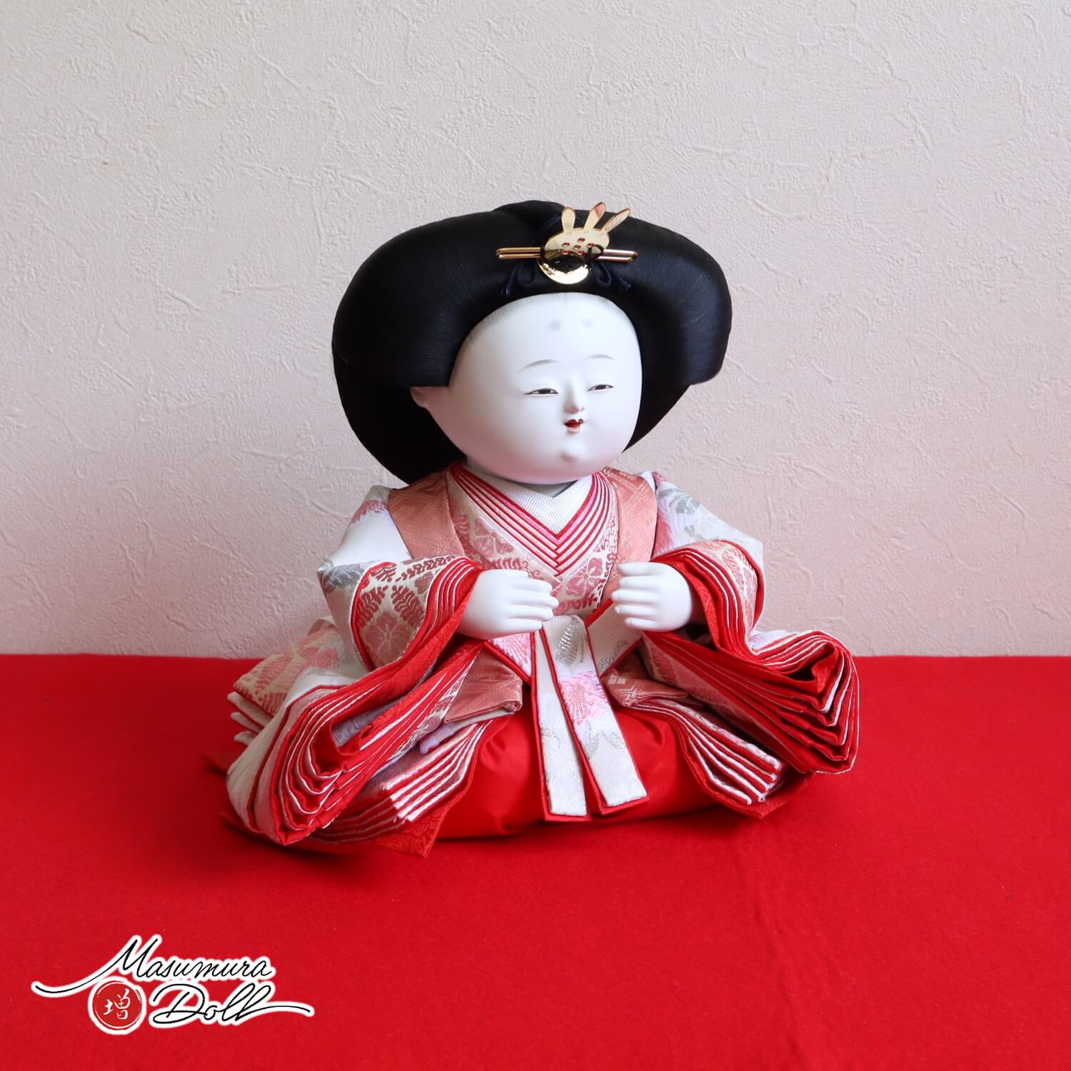 雛人形 増村人形店監修 三代目 味岡映水 作 桐塑頭師 黄櫨染 正絹