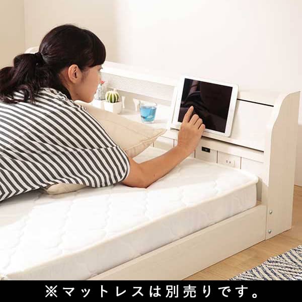 フラップ扉式フロアベッドフレーム(S WH) | ニトリネット【公式】 家具