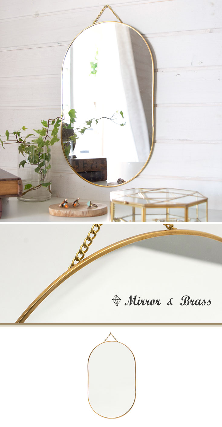 楽天市場】壁掛けミラー オーバル 真鍮フレーム Brass ブラス ゴールド