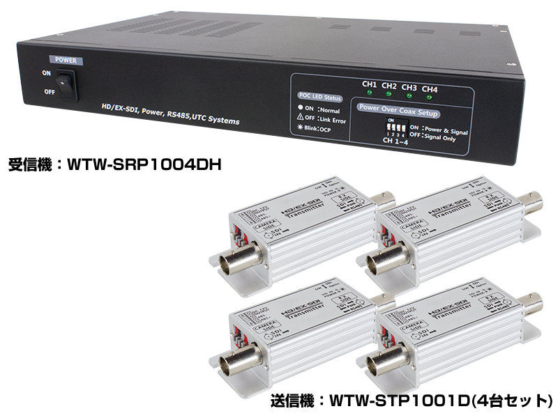 EX-SDI/HD-SDI用ワンケーブル電源ユニット 受信機 / 送信機【WTW 塚本