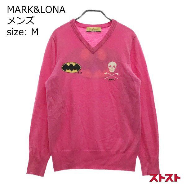 MARK&LONA マークアンドロナ ×BATMAN カシミヤ ニットセーター ピンク