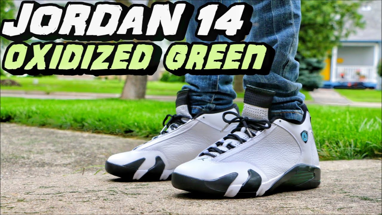 AIR JORDAN 14 OXIDIZED GREEN REVIEW + ON FOOT - YouTube