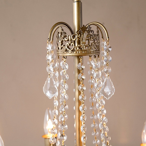 クリスタルシャンデリア 「Clarity」 4灯 Bronze（Φ430×H500mm） | EL