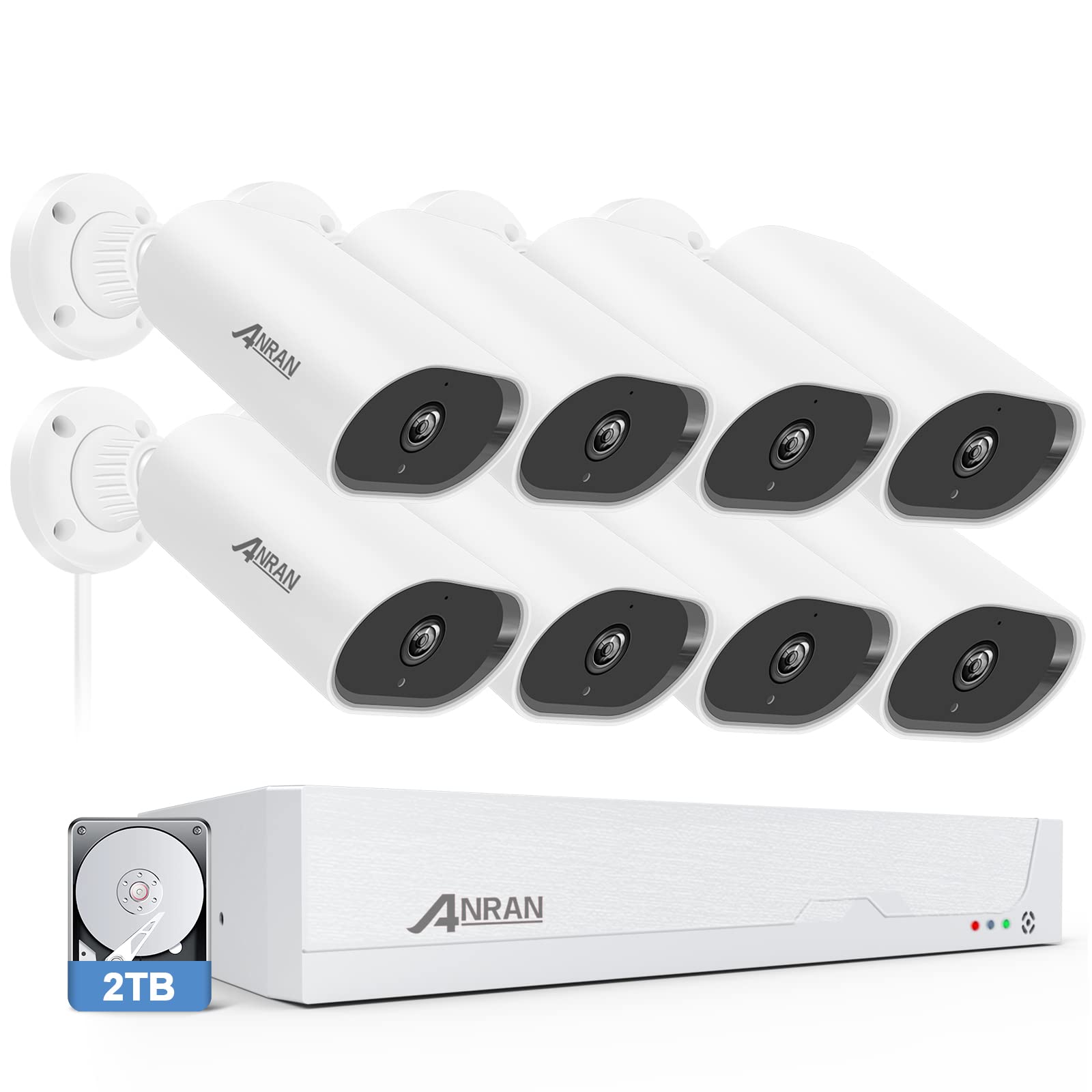 Amazon.co.jp: 【500万＋2TB】 ANRAN 防犯カメラ 屋外 poe 防犯カメラ