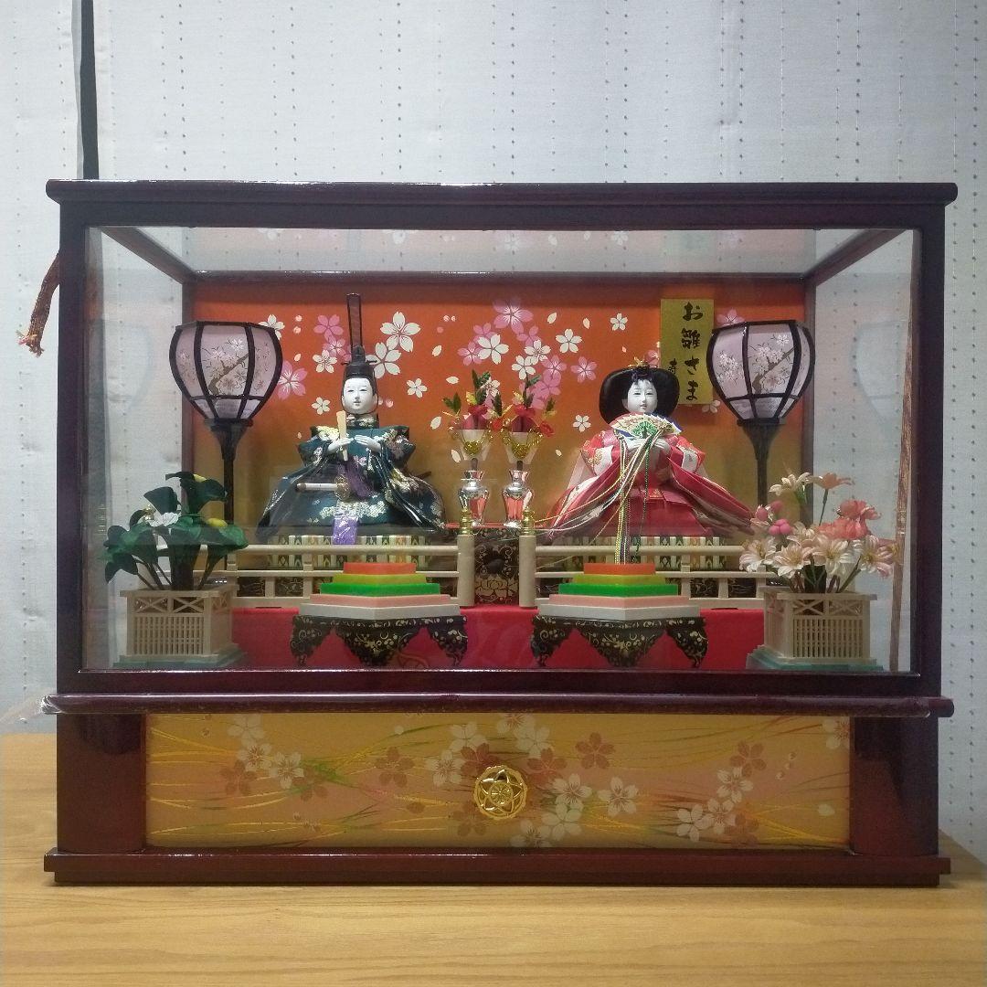 雛人形 ♡ひな祭り♡オルゴール・光るぼんぼり・ケース付き 雛人形 ケース飾り ゆきな 小三五親王飾り 白木 木目 六角 ホワイト
