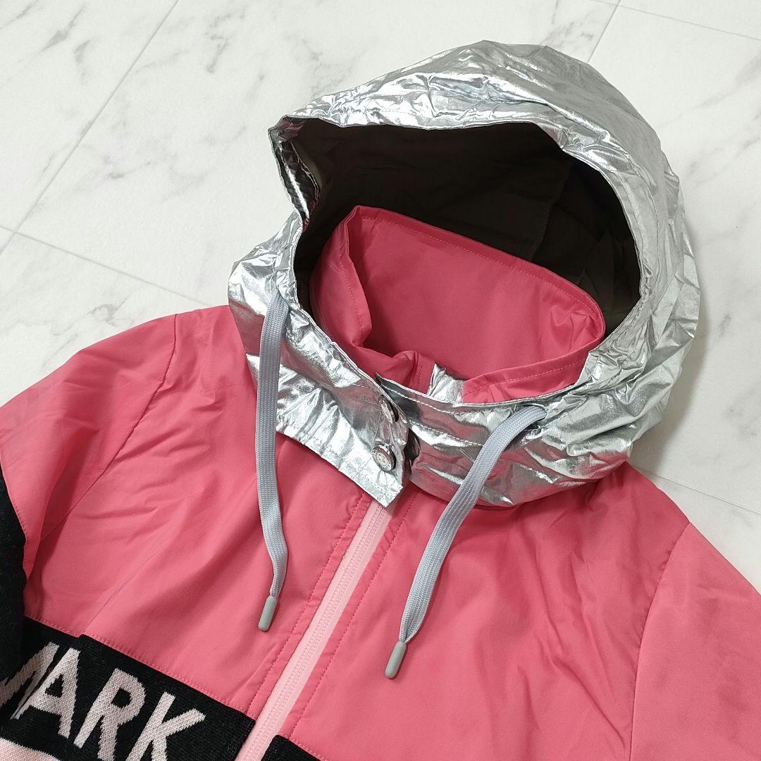 マークアンドロナ ジップジャケット 素材切り替え ニット ロゴ 裏地