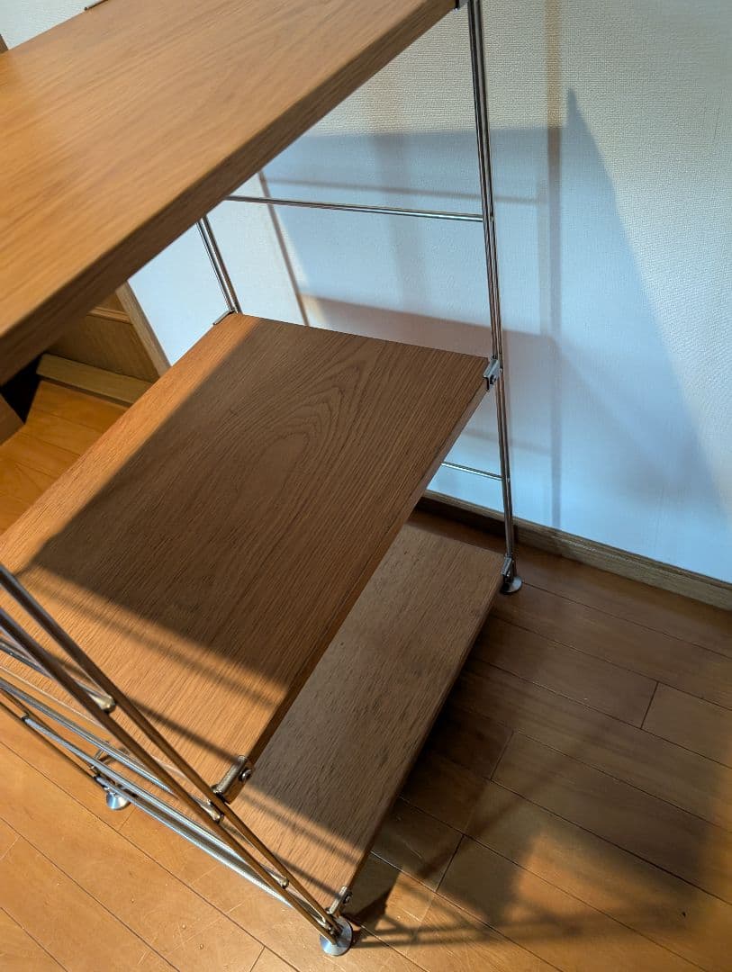 《送料込》無印良品 ステンレスユニットシェルフ オーク材棚 家具 シルバーラック