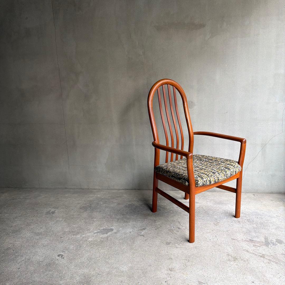 極美品 北欧 デンマーク チーク無垢 ハイバックアームチェア