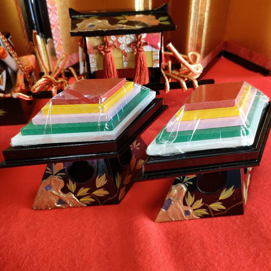 雛人形 お雛道具6点セット 親子重箱 本金手書 40号 牡丹 木製 - メルカリ